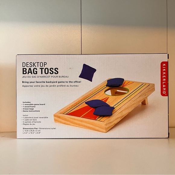 Kikkerland Games New Mini Office Desktop Cornhole Bean Bag Toss